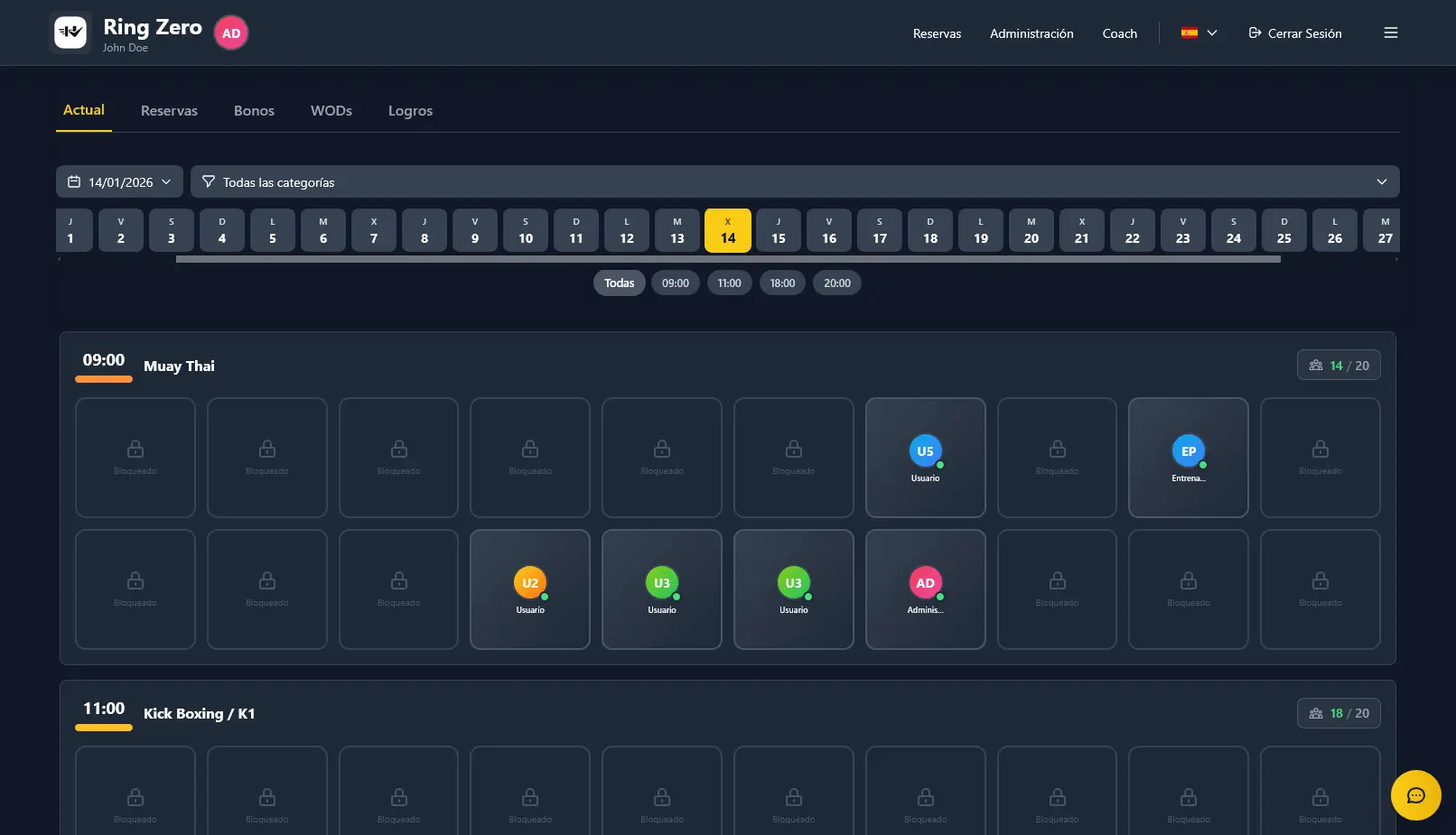 Reservas en Rosterly